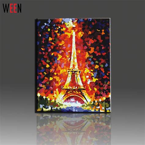 Eiffel Tower Painting By Numbers On Canvas Kits Diy Oil Painting