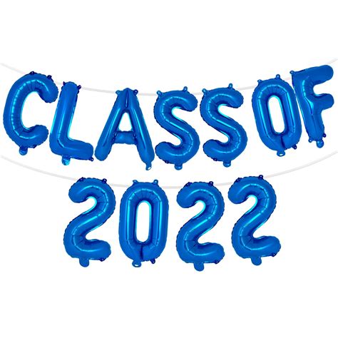 Buy Class Of 2022 Balloons Banner Blue Class Of 2022 Graduation Party