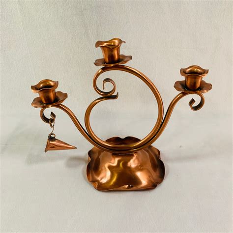 Gregorian Beautiful Vintage Solid Copper Candle Holder With Etsy