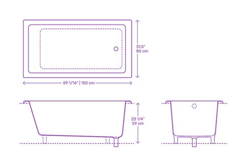 These dimensions are used for fiberglass and cast iron types. Drop-In Bathtubs Dimensions & Drawings | Dimensions.Guide