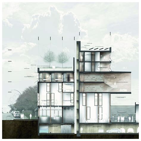 Cores Communal Urban Living Architecture Drawing Architectural