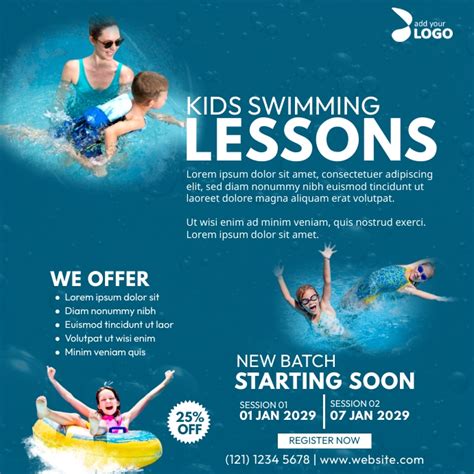 Copy Of Kids Swimming Lessons Ad Postermywall
