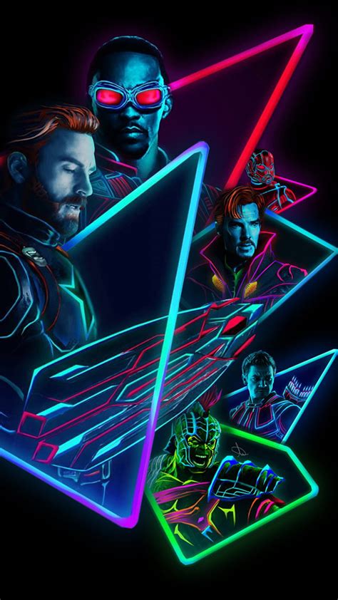 Avengers Infinity War Marvel Mcu Neon Hd Phone Wallpaper Peakpx
