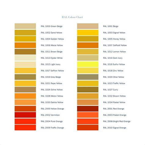 The only thing was that it printed 2 extra blank pages…. 10 Sample RAL Color Chart Templates to Download | Sample ...