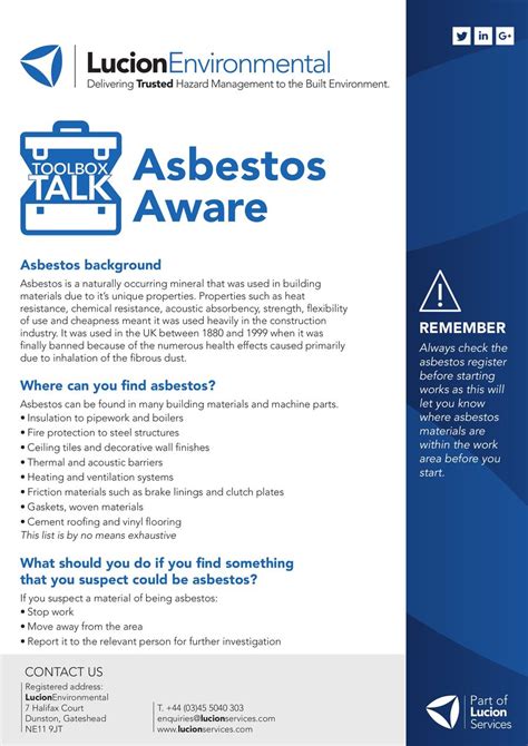 Asbestos Awareness Toolbox Talk By Lucion Group Flipsnack