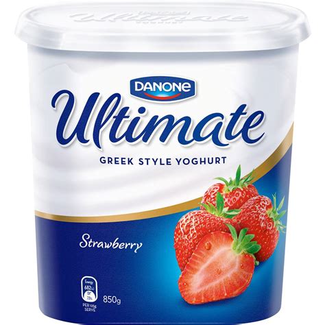 Danone Ultimate Greek Yoghurt Strawberry 850g Woolworths