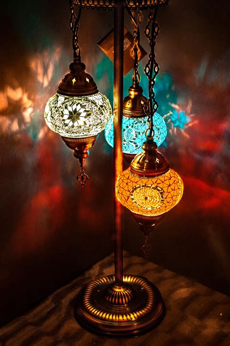 Globes Turkish Moroccan Mosaic Triple Floor Lamp Light Etsy