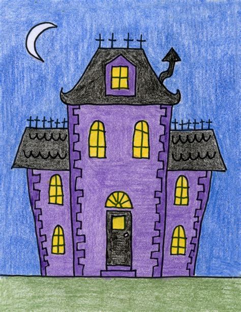 Draw A Haunted House · Art Projects For Kids
