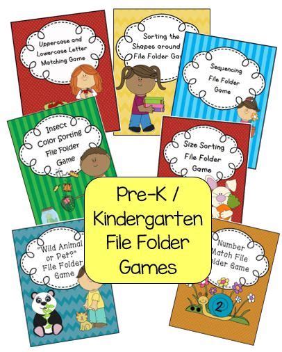 Fun And Educational Pre K Or Kindergarten File Folder Games Easy To
