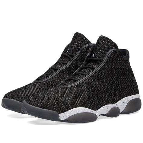 Nike Jordan Horizon Black White And Dark Grey Leather Shoes Men