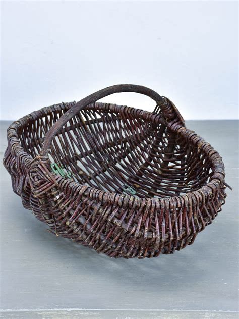 Vintage French Basket With Handle Market Basket Bag Market Baskets