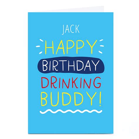 Buy Personalised Smiley Happy People Birthday Card Drinking Buddy For