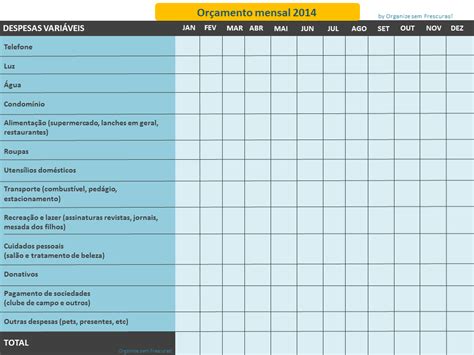 Planilha De Gastos Mensais E Anuais Gratuita Controle Seus Gastos