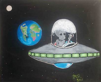 Alien Stoned Space Painting Paintings Earth Craft