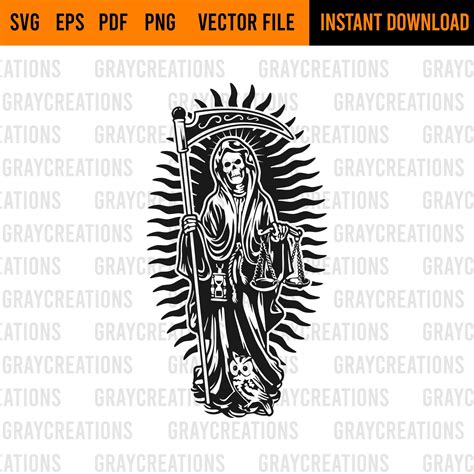 Santa Muerte Svg Saint Of Holy Death Svg Our Lady Of The Etsy