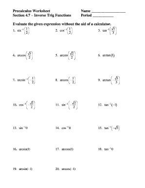 Ixl offers hundreds of precalculus skills to explore and learn! Fillable Online Precalculus Worksheet Fax Email Print - PDFfiller