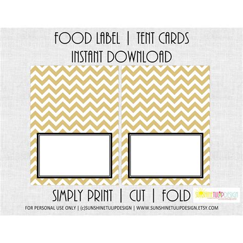 Free Printable Food Tent Cards Templates