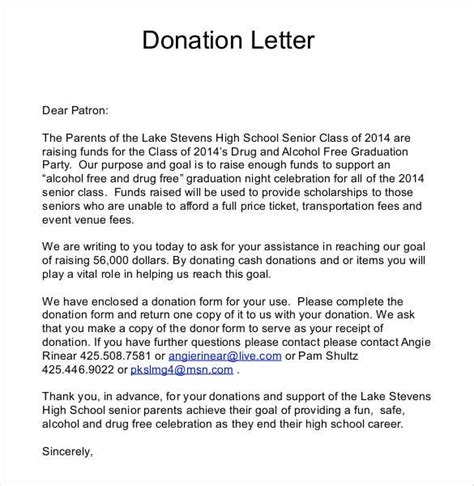 Sample Letter Asking For Donations For School Donation Letter