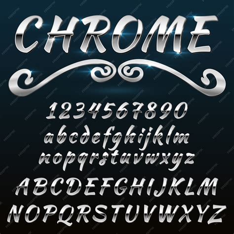 Premium Vector Chrome Shiny Retro Vintage Font Typeface Mado Of