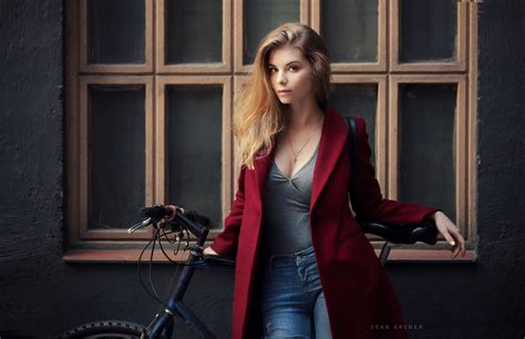 Girl With Cycle Posing Wallpaperhd Girls Wallpapers4k Wallpapers