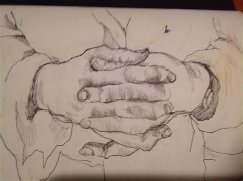 Clasped Hands Pencil Sketch Sketches Male Sketch