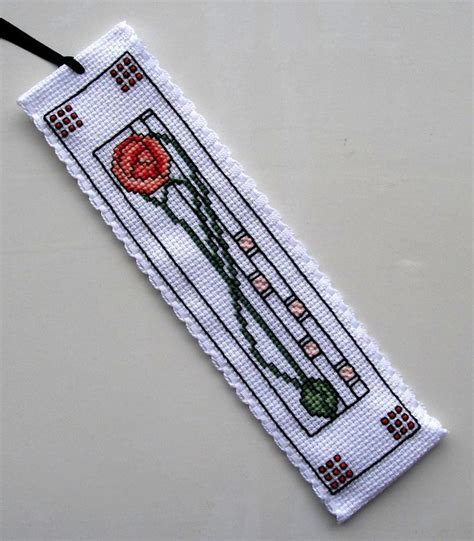 Image Result For Blackwork Bookmark Mackintosh Rose Cross Stitch