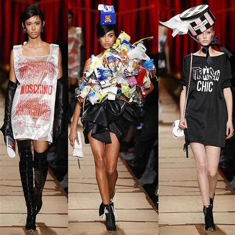 Models Wearing A Moschino Plastic Bag A Hefty Bag Dress Topped With A