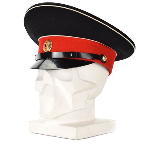 Original Russian Soviet Army Cap Visor Forage Peaked Cadet Hat Red