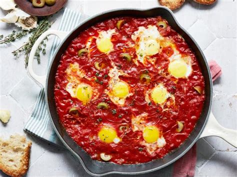 Eggs Poached In Tomato Olive Sauce Recipe Food Network