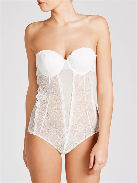 Fashion Forms Lace Strapless Bodysuit In White Lyst
