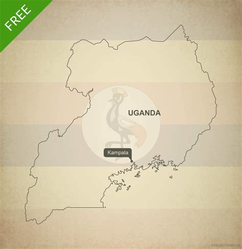 Free Vector Map Of Uganda Outline One Stop Map