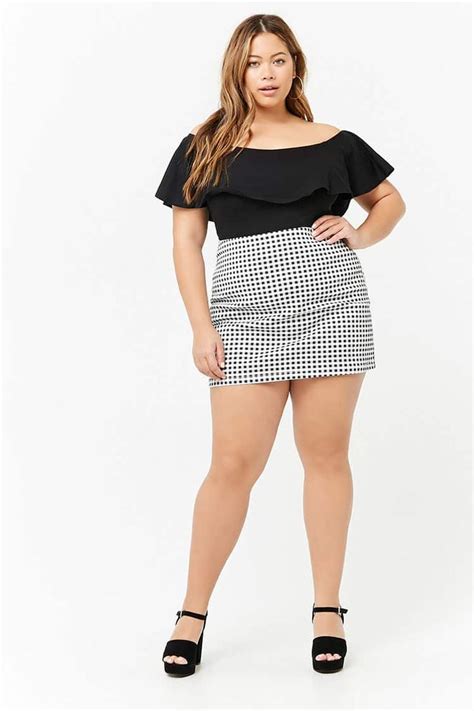 Product Nameplus Size Gingham Mini Skirt Categoryplussize Main