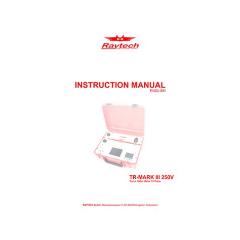 Instruction Manual Tr Mark Iii