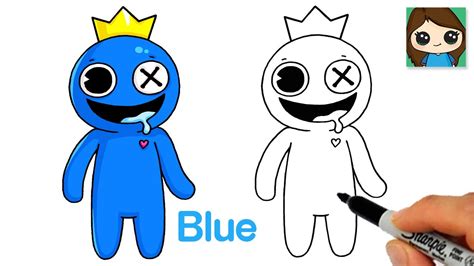 How To Draw Blue Easy 🌈 Roblox Rainbow Friends Vidude