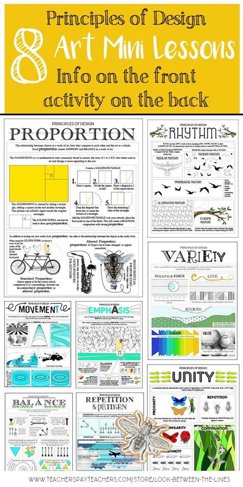 Principles of Design Worksheet Packet: 9 Mini Lesson ...