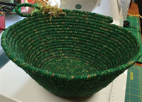 Fabric Wrapped Coiled Rope Bowl By Andrea Coiled Fabric Basket
