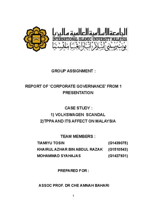 Similarly, every company require sound corporate governance to. (PDF) GROUP ASSIGNMENT : REPORT OF 'CORPORATE GOVERNANCE ...