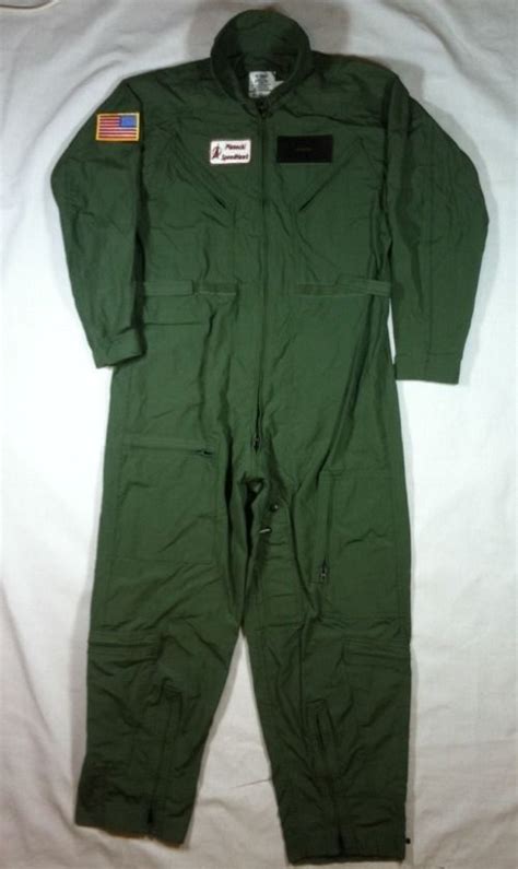 Usaf Mens Flight Suit Green Flyers Coverall Cwu 27p Polyamide Heat