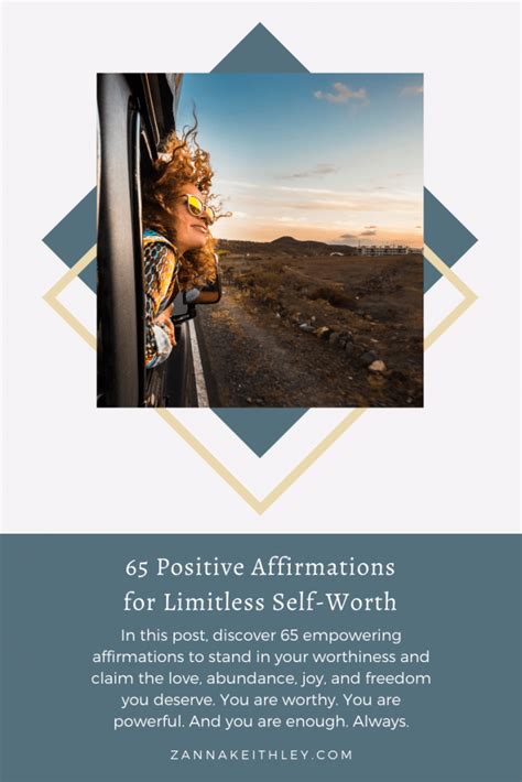 Positive Affirmations For Self Worth Self Esteem