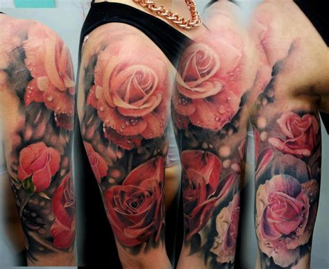 Rose Sleeve Tattoo Tattoo Ideas Center
