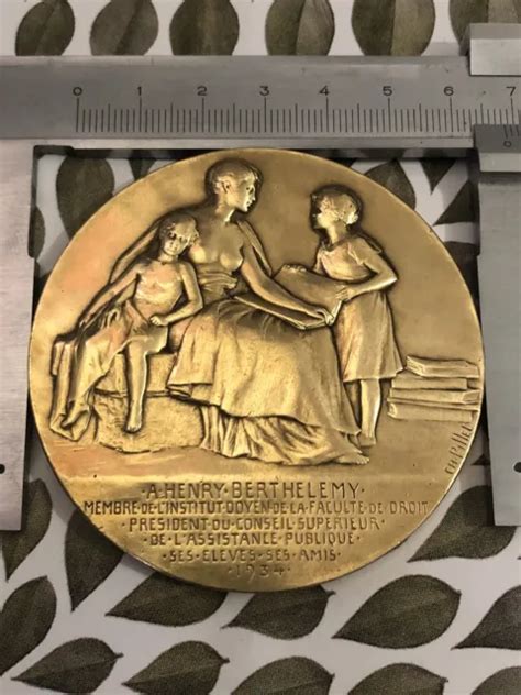Medaille En Bronze Par Pillet Art Deco Nouveau Femme Nue Medal 奖章 Diametre 68 Mm 15448 Picclick