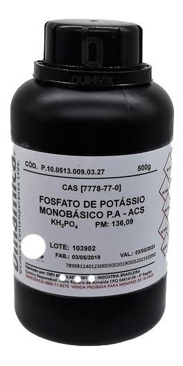 Fosfato De Potássio Monobásico Pa Acs 500g Dinâmica Mercadolivre