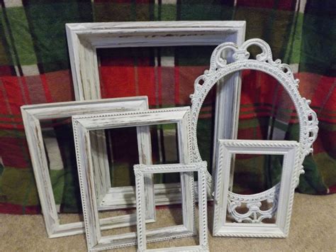 6 White Shabby Chic Painteddistressed Beautiful Picture Frames White