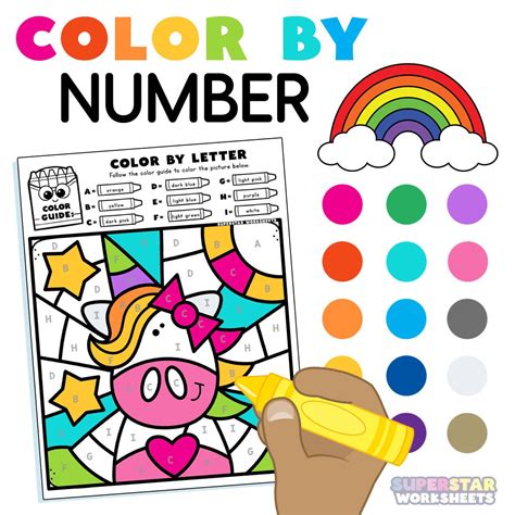 Color By Number Worksheets For Kindergarten Superstar Worksheets