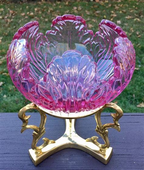 Fenton Art Glass Rose Bowl Dusty Rose Pink Glass Rare Etsy Christmas Village Accessories