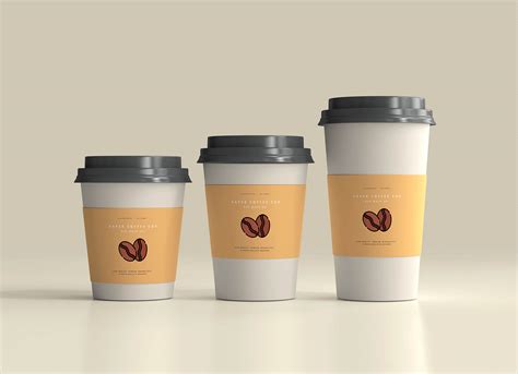Free Small Medium And Large Coffee Cup Sleeve Mockup Psd Good Mockups