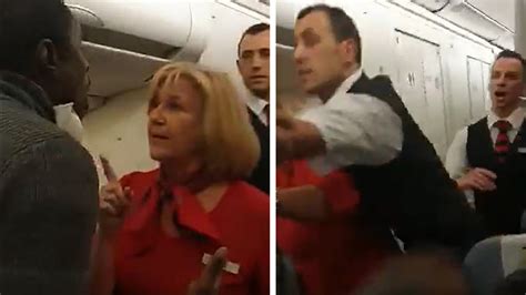 Shocking Moment Male Passenger Hits A Female Flight Attendant New