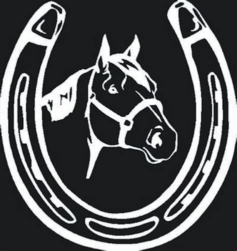Horse Head And Horse Shoe Decal Outdoor Safe