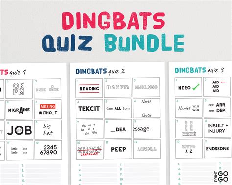 Dingbats Quiz Rebuses Trivia Quiz Guess The Phrase Game Etsy New Zealand