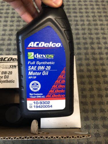 Ac Delco Full Synthetic Dexos 0w 20 Motor Oil Case Of 6 Qt19420054